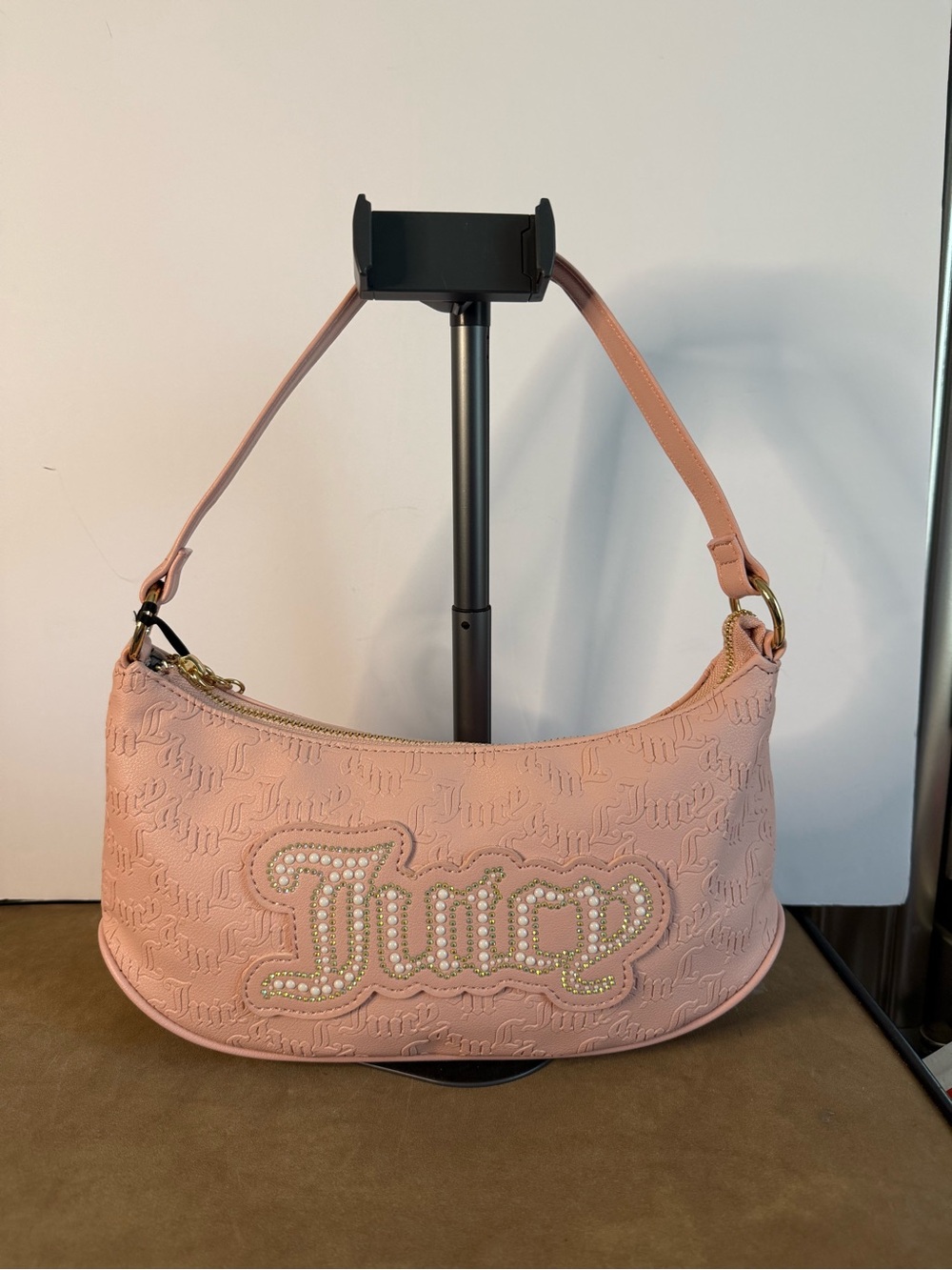 Juicy Couture Pink Diamond String of Pearls Shoulder Bag NWT Y2K